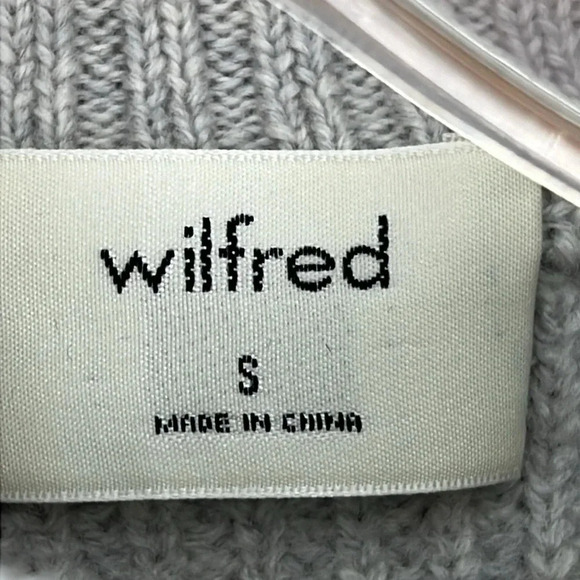 Aritzia Wilfred Jonnie 100% Merino Wool Ruffle Hemline Ribbed Crewneck Sweater S - Picture 9 of 11